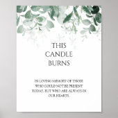 Modern Greenery White Wedding This Candle Burns ポスター (正面)