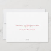 Modern Greenery Wreath & Bow Photo Holiday Card シーズンカード (裏面)