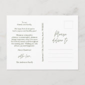 Modern Greeting, Merry Christmas Family Photo ポストカード (裏面)