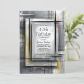 Modern Grey Any Age Birthday Party 招待状 (スタンド正面)