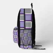 Modern Grey Backpack with Pale Purple & White プリントバックパック (右)
