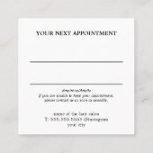 Modern Grey Black Scissors Hair Stylist スクエア名刺 (裏面)