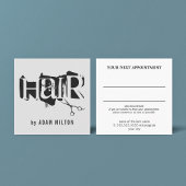 Modern Grey Black Scissors Hair Stylist スクエア名刺