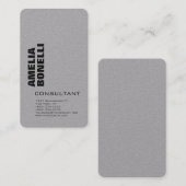 Modern Grey Bold Minimalist Professional 名刺 (正面/裏面)