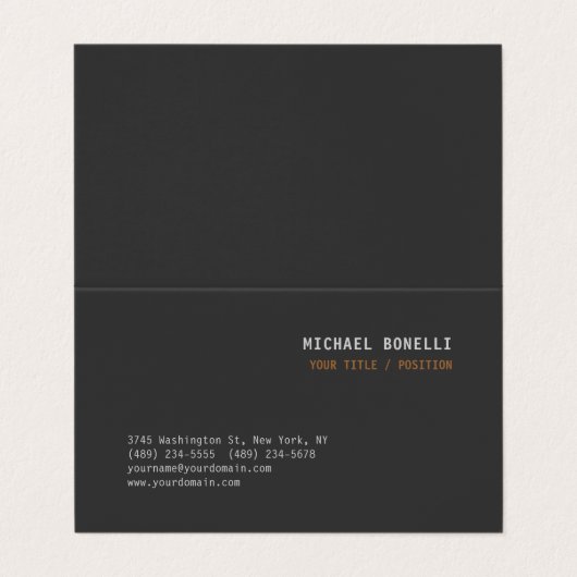 Modern Grey Chic Professional Custom Name Position 名刺 (外部フラット)