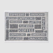 Modern Grey Coffee Cafe Typography FC8 Decoupage 薄葉紙 (正面)
