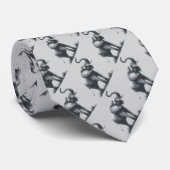 Modern Grey Elephant Trunk Raised Wildlife Animal ネクタイ (ロール)