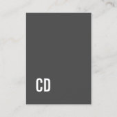 Modern Grey Texture Beige Bold White Monogram 名刺 (正面)