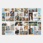 Modern Grid Photo Collage 'Create your Own' ラッピングペーパーシート (正面)
