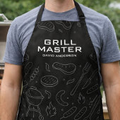 Modern Grill Master Typography with Minimal BBQ エプロン