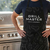 Modern Grill Master Typography with Minimal BBQ エプロン