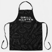 Modern Grill Master Typography with Minimal BBQ エプロン (正面)