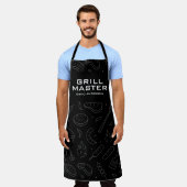 Modern Grill Master Typography with Minimal BBQ エプロン (着用した状態)