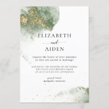 Modern Grün Gold ( Imitat) Watercolour Kleckse