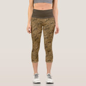 Modern Grunge Leaf Pattern - Capri Leggings カプリレギンス (正面)
