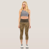 Modern Grunge Leaf Pattern - Capri Leggings カプリレギンス (正面)