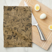 Modern Grunge Leaf Pattern - Kitchen Towel キッチンタオル (四つ折り)