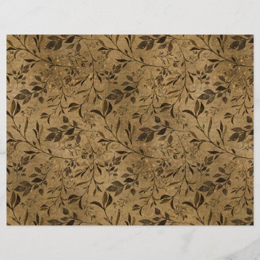 Modern Grunge Leaf Pattern Scrapbook Paper (正面)
