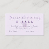 Modern Guess How Many Kisses Bridal Shower Game エンクロージャーカード (正面)