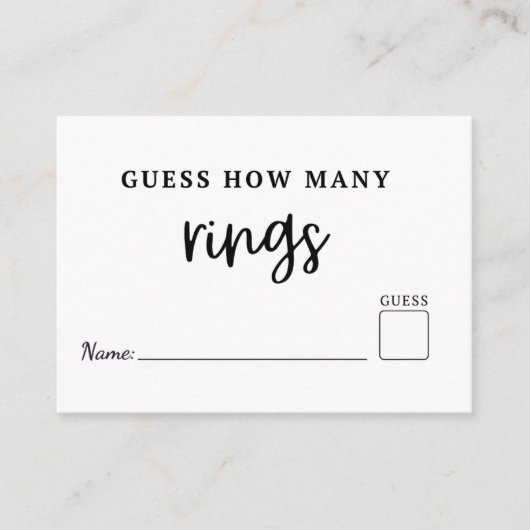 Modern Guess How Many RIng are in jar game card エンクロージャーカード (正面)