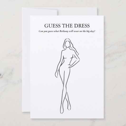 Modern Guess The Dress Bridal Shower Game (正面)