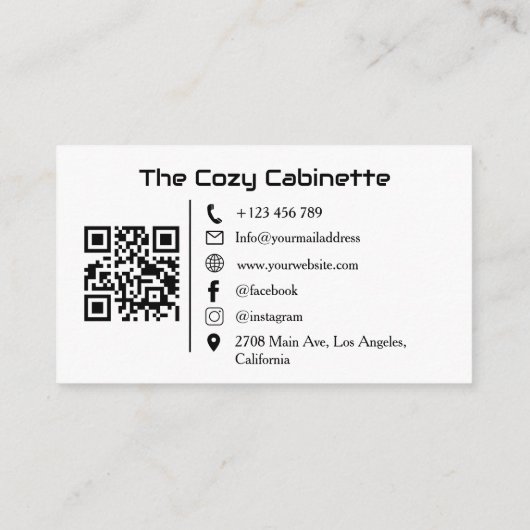 Modern Guest House Vacation Rental QR Code Photo 名刺 (裏面)