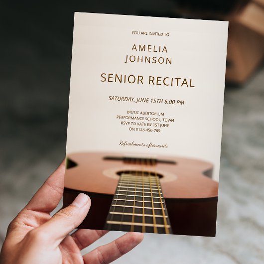 Modern Guitar Music Senior Recital 招待状