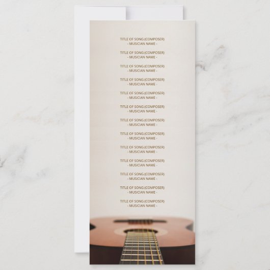 Modern Guitar Music Senior Recital Program List (裏面)