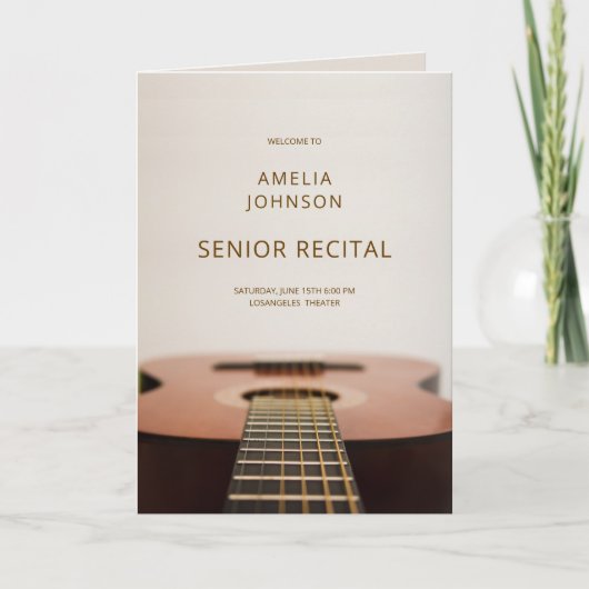 Modern Guitar Music Senior Recital Program List カード (正面)