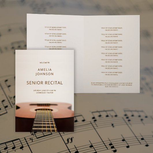 Modern Guitar Music Senior Recital Program List カード