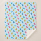 Modern Gummy Bear Pattern Blanket - For Kids Cute  シェルパブランケット (正面)
