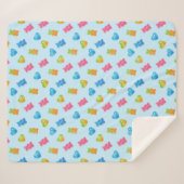 Modern Gummy Bear Pattern Blanket - For Kids Cute  シェルパブランケット (正面(横))