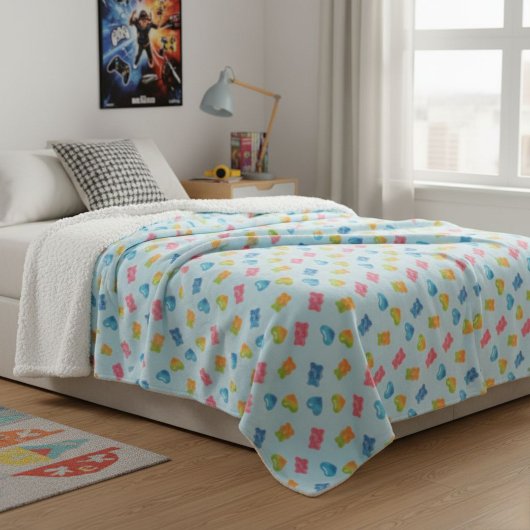 Modern Gummy Bear Pattern Blanket - For Kids Cute  シェルパブランケット