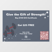Modern Gym Christmas Gift Certificate Promotion ウィンドウサイン (シート)