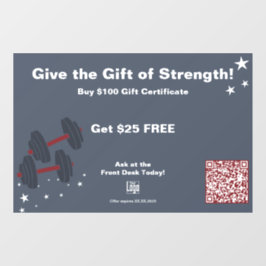 Modern Gym Christmas Gift Certificate Promotion ウィンドウサイン
