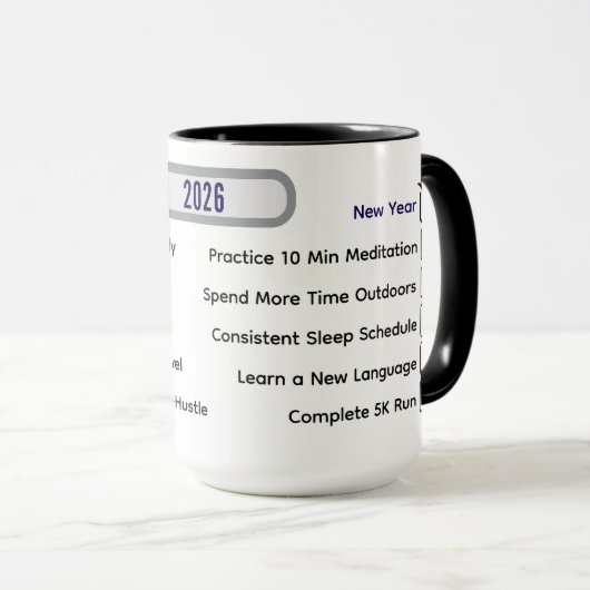 Modern Habit Tracker & 10 Milestones Custom マグカップ (正面右)
