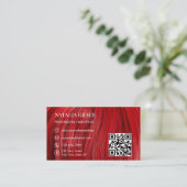 Modern Hair & Beauty Business Card in Bold Red 名刺 (スタンド正面)