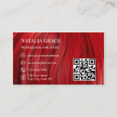 Modern Hair & Beauty Business Card in Bold Red 名刺 (正面)