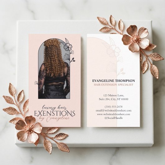 Modern Hair Extensions Floral Rose Arch Photo  名刺