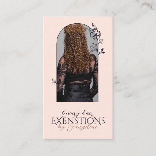 Modern Hair Extensions Floral Rose Arch Photo  名刺 (正面)
