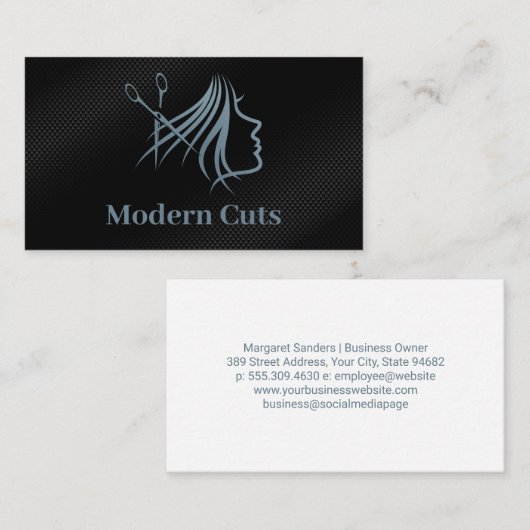 Modern Hair Salon Illustration  名刺 (正面/裏面)