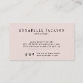 Modern hair stylist blush pink gold chic script 名刺 (裏面)