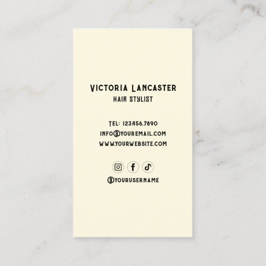 Modern Hair Stylist Gold Scissor  名刺 (裏面)