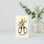 Modern Hair Stylist Gold Scissor 名刺 (スタンド正面)