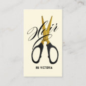 Modern Hair Stylist Gold Scissor 名刺 (正面)