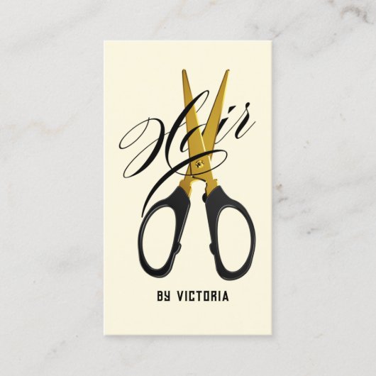 Modern Hair Stylist Gold Scissor  名刺 (正面)