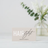 Modern hair stylist QR Code beige 名刺 (スタンド正面)