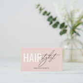 Modern hair stylist QR Code blush pink 名刺 (スタンド正面)