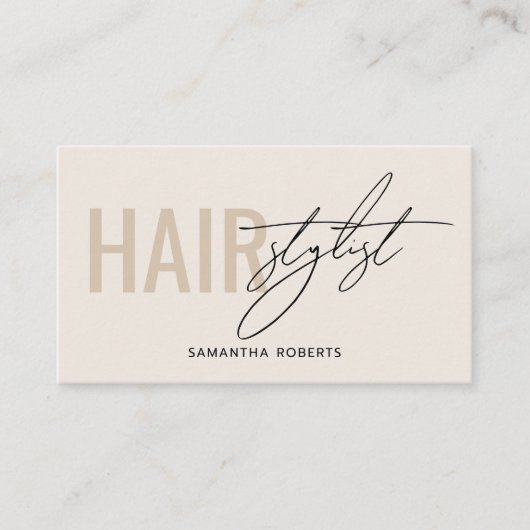 Modern hair stylist QR Code cream 名刺 (正面)