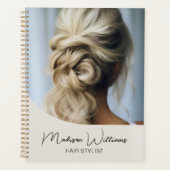 Modern Hair Stylist Salon Custom Photo Script プランナー手帳 (正面)